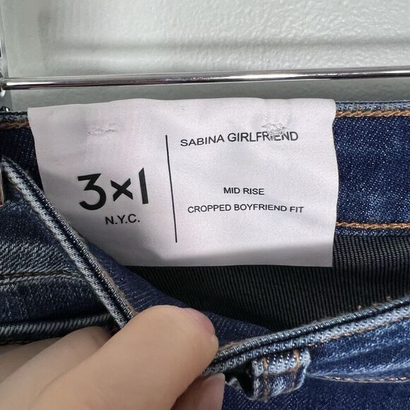 3X1 SABINA GIRLFRIEND JEANS SIZE 30 MID RISE CROPPED BOYFRIEND FIT NEW WITH TAGS - Picture 7 of 15